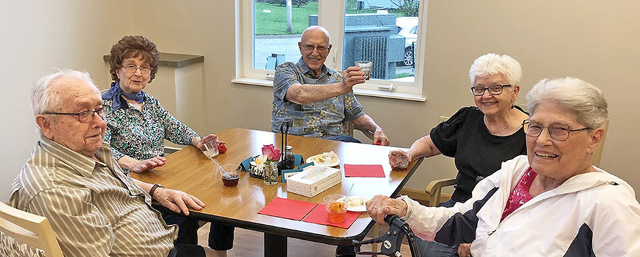 The campus celebrated the first Happy Hour in the new dining room