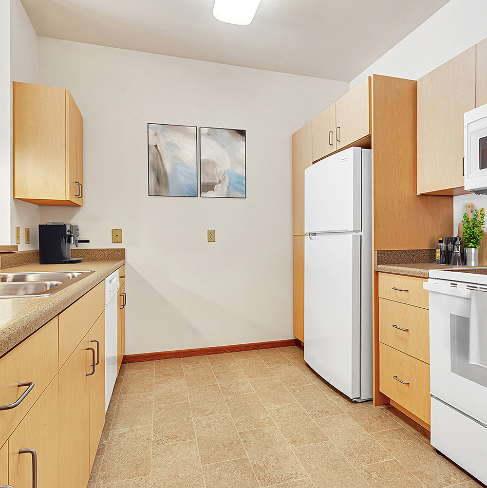Park Place Apartment kitchen is well appointed